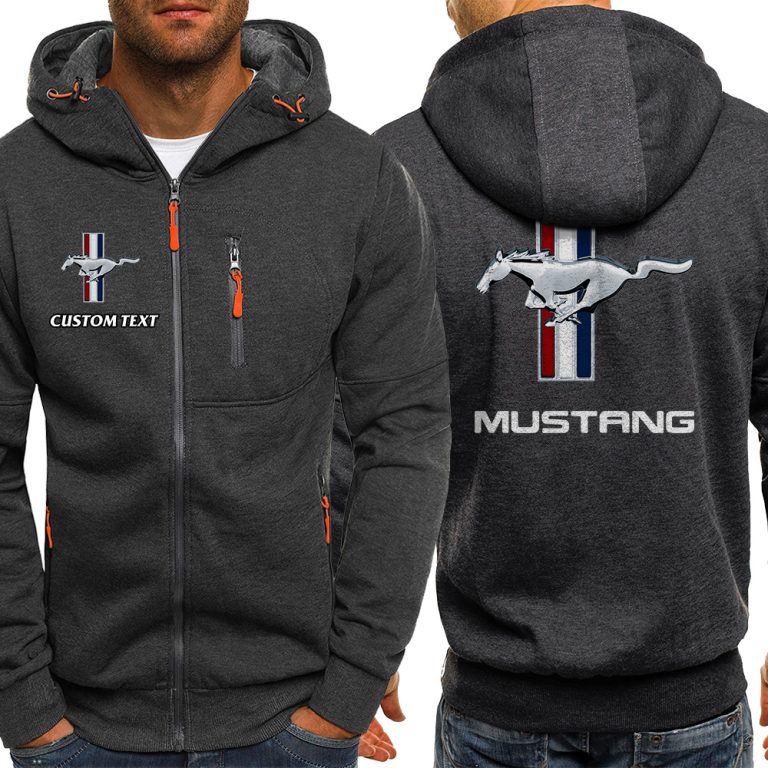 Ford Mustang Zip Hoodie Customize name, color, logo or Car model
