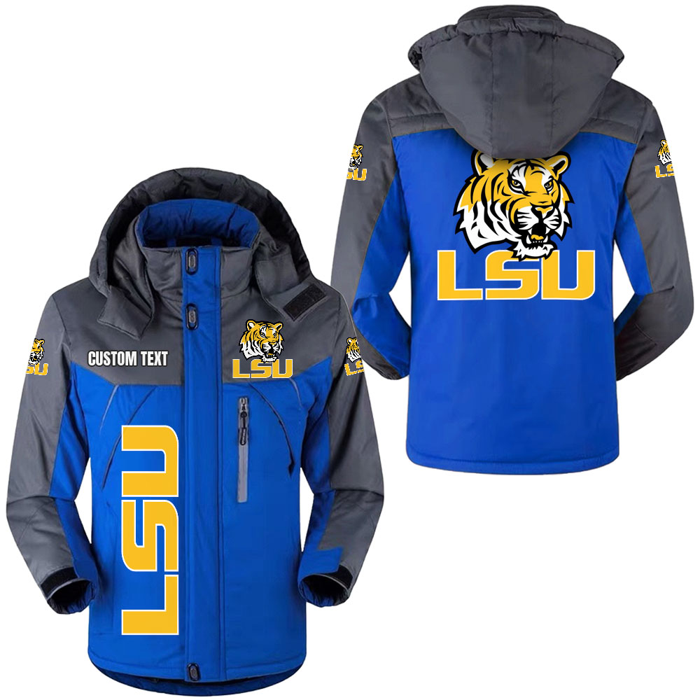 LSU Windbreaker Ski Jacket Hooded Fleece Long Jacket Customize Name lsu-windbreaker-ski-jacket-hooded-fleece-long-jacket-customize-name